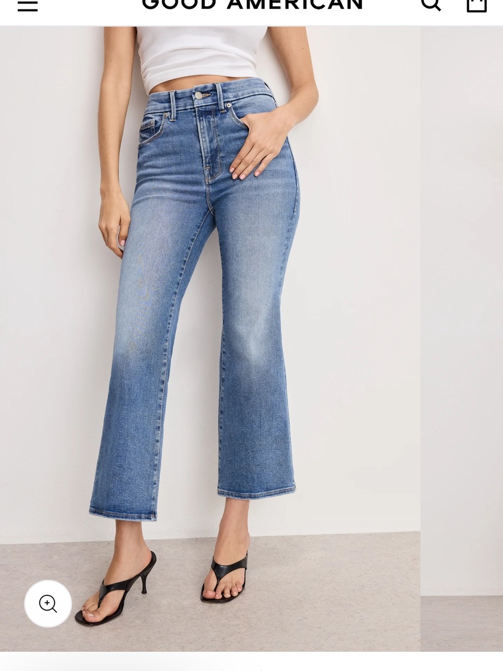 New With Tags Good American Always Fits Good Legs Crop Mini Boot - Picture 6 of 12
